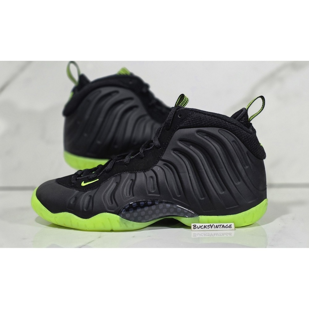Nike Little Posite One Foamposite Black Volt GS HF0977-001 Size 6Y RARE NEW DS